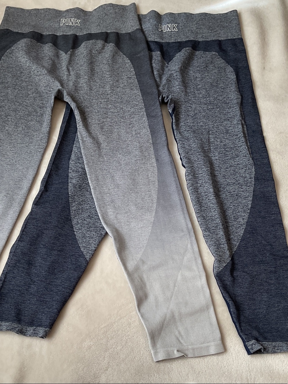 PINK Victoria's Secret Gray Two-Tone Seamless Leggings